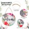 Welcome Signs for Front Door Decoration Farmhouse Wreaths Door Hanger Rustic Wooden Welcome Flower Hanging Door Wall Sign Decor for Seasons Holiday